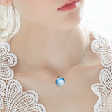 Real 925 Silver Crystals From Austria Shell Pendant Necklace For Women