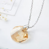 Real 925 Silver Crystals From Austria Shell Pendant Necklace For Women