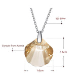 Real 925 Silver Crystals From Austria Shell Pendant Necklace For Women