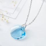 Real 925 Silver Crystals From Austria Shell Pendant Necklace For Women