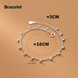 925 Silver Round Beads Ankle Bracelet Foot Chain Jewelry