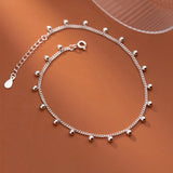 925 Silver Round Beads Ankle Bracelet Foot Chain Jewelry