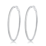 925 Silver Circle Hoop Earrings for Women 70MM