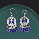 925 Silver Tassel Ethnic Chandelier Drop Earrings EH168