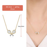 925 Silver CZ Butterfly Pendant Fine Jewelry for Women