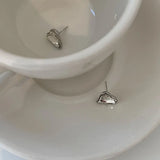Heart Zircon Stud Earrings For Women Silver 925 Jewelry