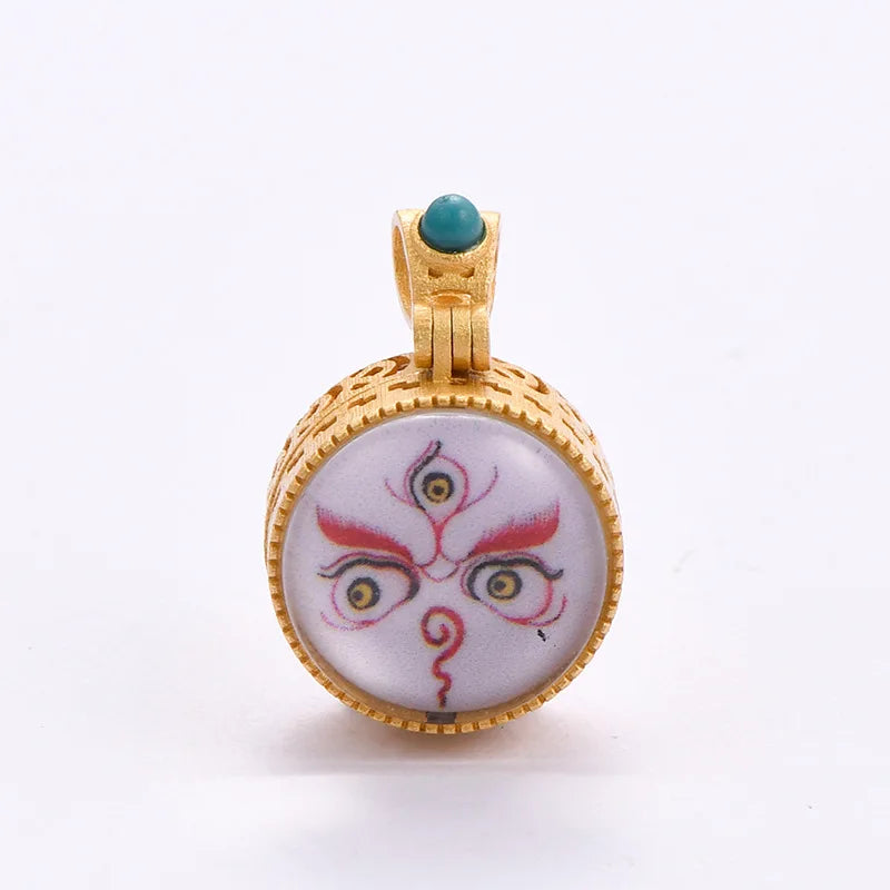 925 Silver Tibetan Jambhala Tangka Gau Pendant