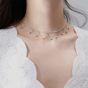 925 Silver Romantic Choker Tassel Necklace