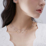 925 Silver Romantic Choker Tassel Necklace