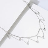 925 Silver Romantic Choker Tassel Necklace