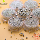 925 Sterling Silver Smooth Beads Spacer for DIY Jewelry Making