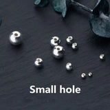 925 Sterling Silver Smooth Beads Spacer for DIY Jewelry Making