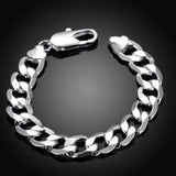 925 Silver Geometric Chain Bracelet Wedding Jewelry