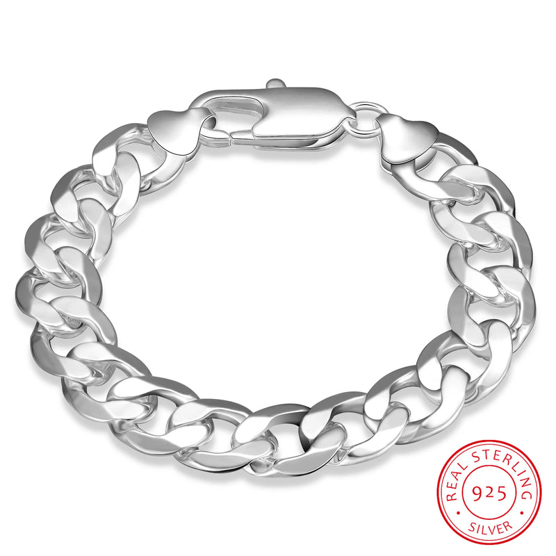 925 Silver Geometric Chain Bracelet Wedding Jewelry