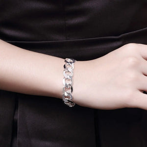 925 Silver Geometric Chain Bracelet Wedding Jewelry