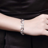 925 Silver Geometric Chain Bracelet Wedding Jewelry