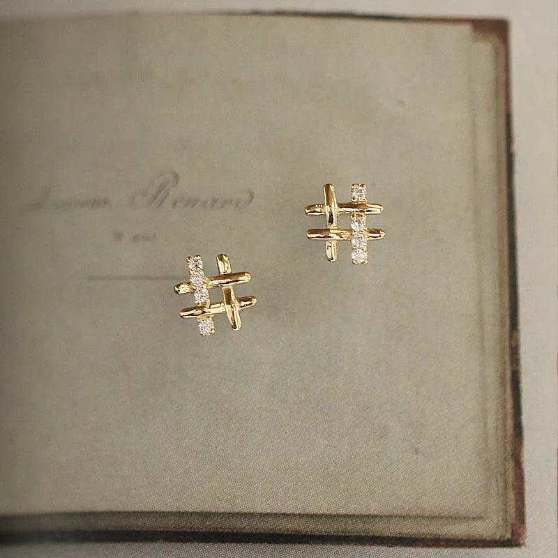 Genuine 925 Silver 14K Zircon Stud Earrings For Women
