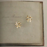 Genuine 925 Silver 14K Zircon Stud Earrings For Women