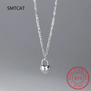 Real 925 Silver 18K Lock Choker Necklace For Women