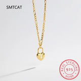 925 Silver 18K Lock Choker Necklace Women Classic Fine Jewelry