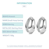 925 Sterling Silver 18mm Small Hoop Earrings Wedding Jewelry