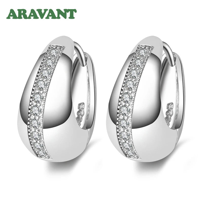 925 Sterling Silver 18mm Small Hoop Earrings Wedding Jewelry