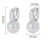 925 Silver Pearl Hoop Earrings Birthday Gift DA2637