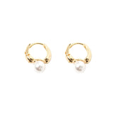 925 Silver Synthesis Pearl Hoop Earrings for Daughter Birthday Gift