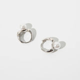 925 Silver Synthesis Pearl Hoop Earrings for Daughter Birthday Gift