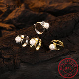 925 Silver Pearl Hoop Earrings For Daughter Girl DE0214