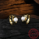 925 Silver Pearl Hoop Earrings For Daughter Girl DE0214
