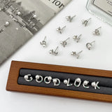 925 Sterling Silver Letter Stud Earrings with Pearls for Women Girls