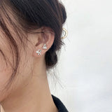 925 Sterling Silver Letter Stud Earrings with Pearls for Women Girls