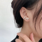 925 Sterling Silver Letter Stud Earrings with Pearls for Women Girls
