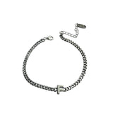 925 Silver 26 Letter Bracelet Retro Capital Letters Chain Fine Jewelry Women