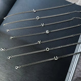 925 Silver 26 Letter Bracelet Retro Capital Letters Chain Fine Jewelry Women