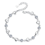 925 Silver Heart Cut Moissanite Tennis Bracelet