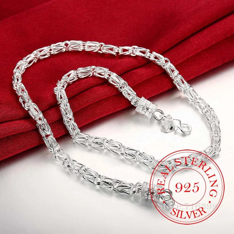 925 Sterling Silver 5mm 20 Inch Chain Necklace Men Women Charm Wedding