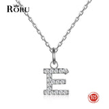 925 Silver A-Z Letter Pendant Necklace for Women with Cubic Zircon