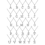 925 Silver A-Z Letter Pendant Necklace for Women with Cubic Zircon