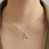 925 Silver Initial Pendant Necklaces For Women Name Choker Party Jewelry