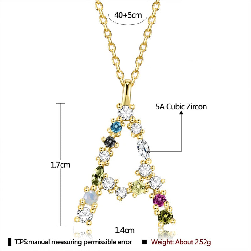 925 Silver Initial Pendant Necklaces For Women Name Choker Party Jewelry