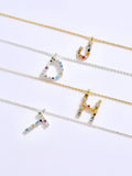 925 Silver Initial Pendant Necklaces For Women Name Choker Party Jewelry