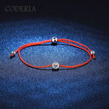 925 Silver Red String Moissanite Bracelet, Pass Diamond Test