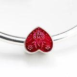 925 Sterling Silver Amo Te Latin Heart Charm Beads for Bracelets