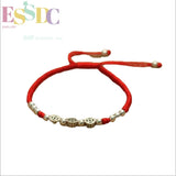 925 Silver Ancient Coins Beads Red Rope Bracelet Fortune Bangle