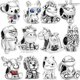 925 Sterling Silver Animal Charm Beads for Bracelet DIY Jewelry