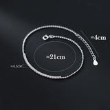 925 Sterling Silver Anklets Zircon Foot Jewelry Chain