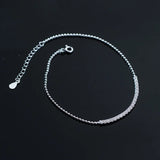 925 Sterling Silver Anklets Zircon Foot Jewelry Chain