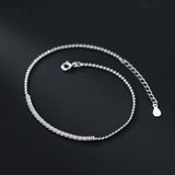 925 Sterling Silver Anklets Zircon Foot Jewelry Chain